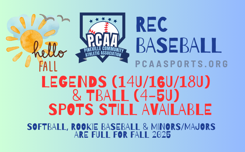 Legends & T-Ball Spots Remain Open